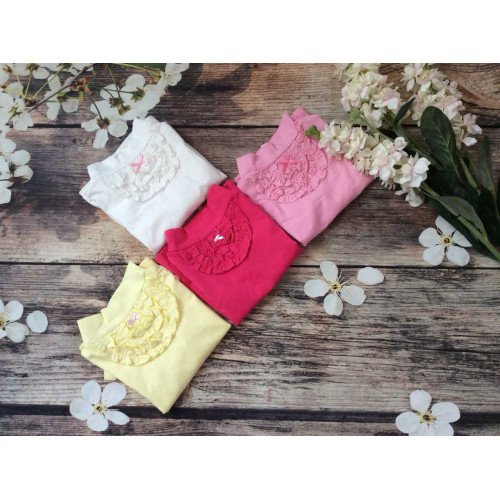 Áo cotton thun cổ lọ bé gái size 1-5-